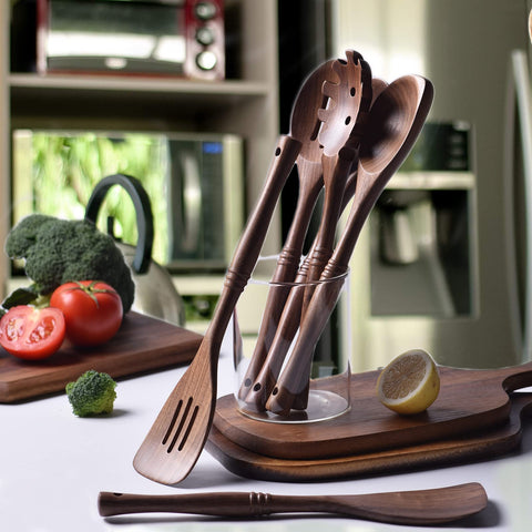 Gudamaye slotted spatula highlighting durable walnut and nonstick-friendly use