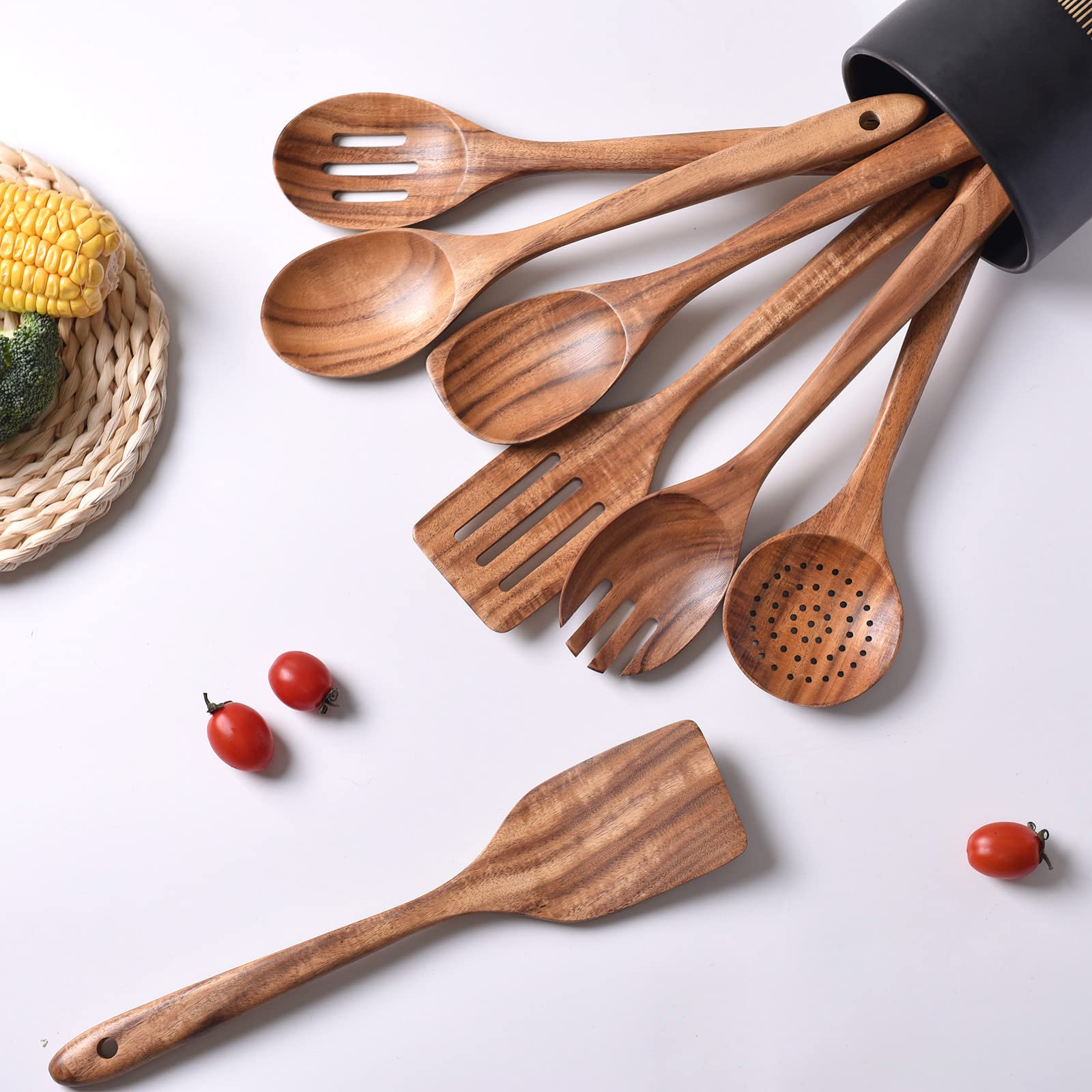 Gudamaye 13-inch wooden turner offers easy lifting and even cooking flips.