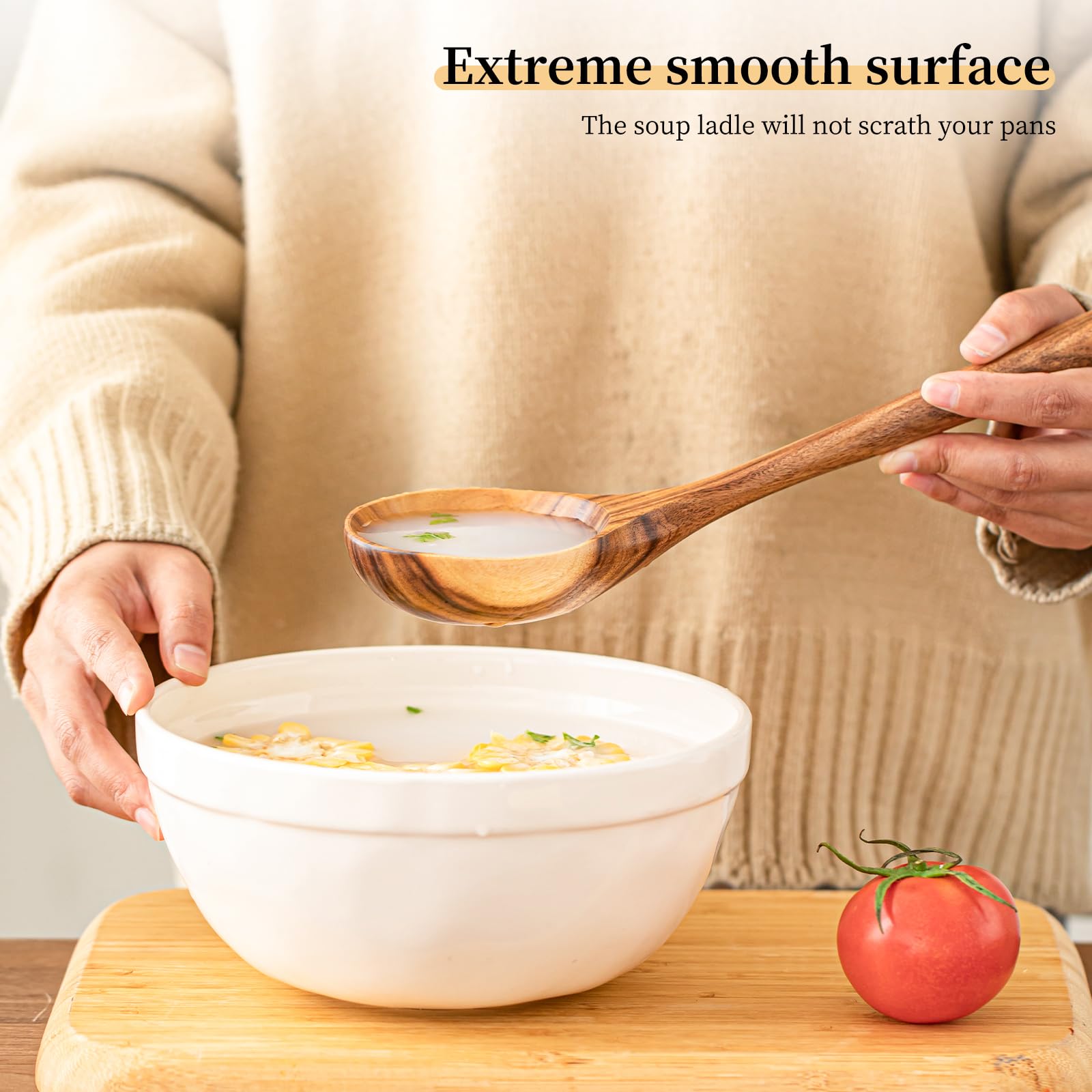 Gudamaye easy-clean ladle stays glossy with a light wash.