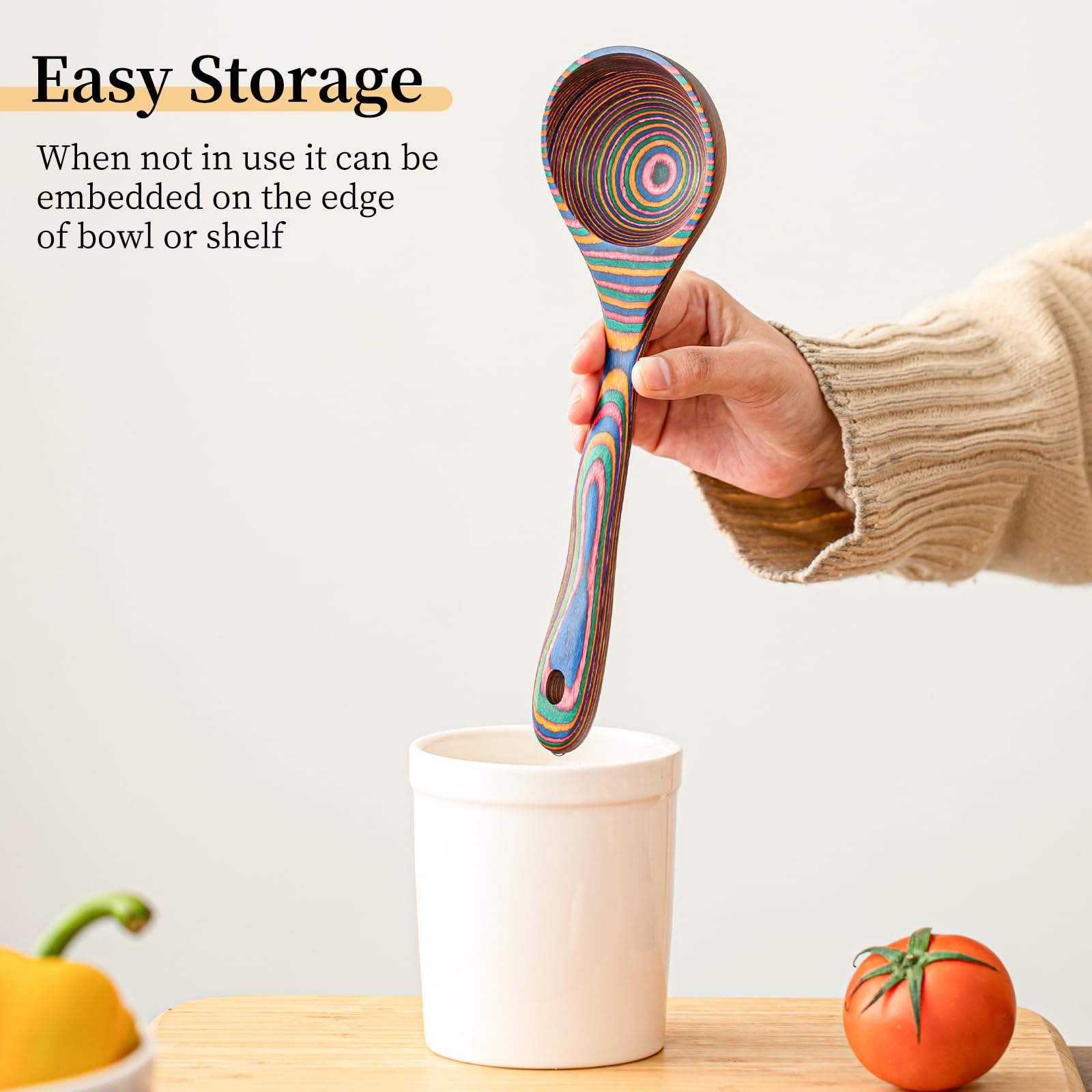 Gudamaye ergonomic craftsmanship ladle, balanced weight for precise stirring