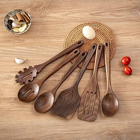Gudamaye wooden kitchen utensils set on counter, ready for everyday cooking.