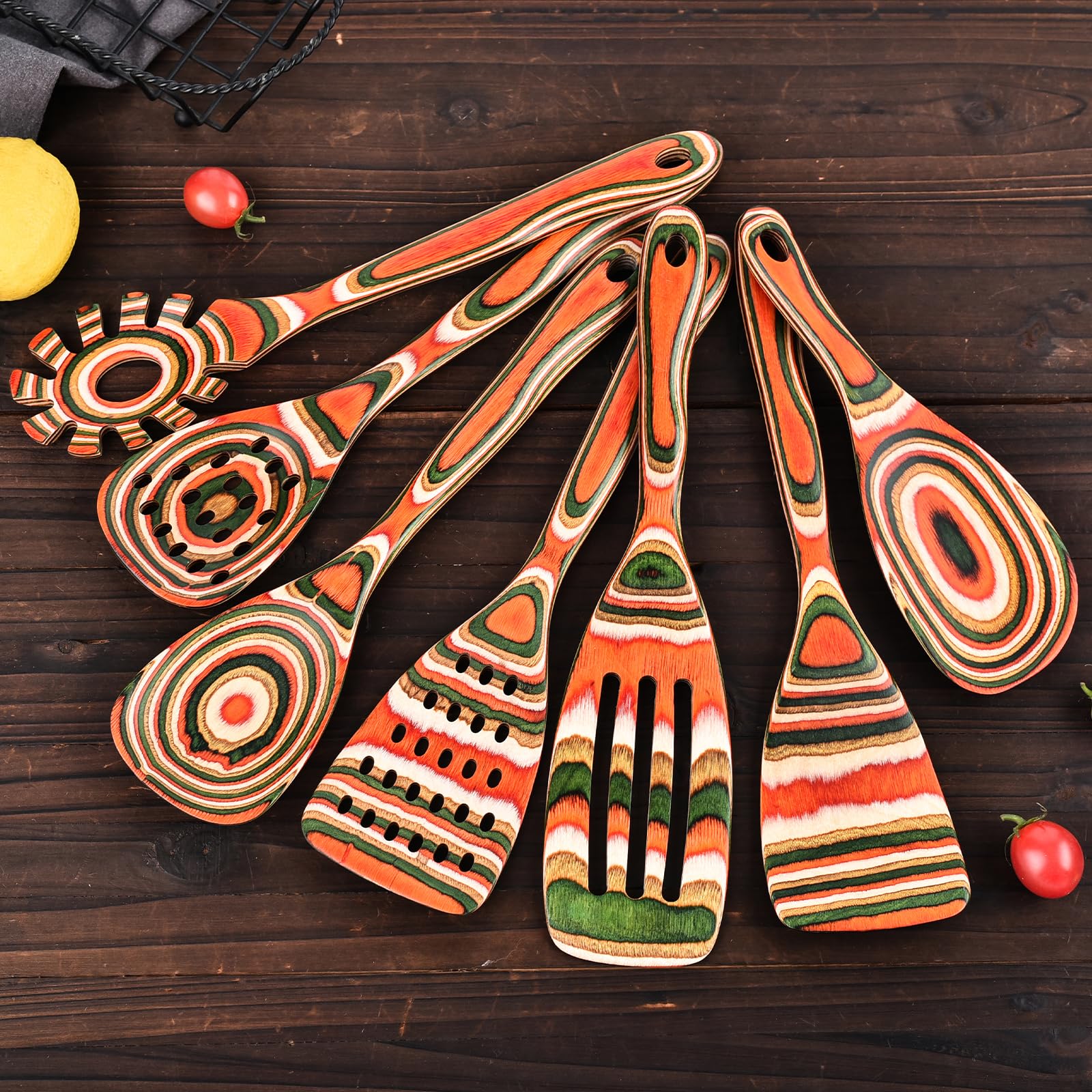 Gudamaye Pakkawood easy-clean care keeps utensils looking new.