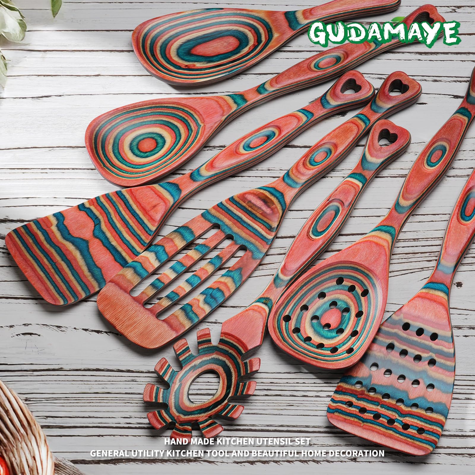Gudamaye Pakkawood heart-hanging hole feature for storage