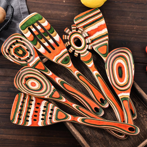 Gudamaye Pakkawood heat-resistant utensils handle high heat with ease.