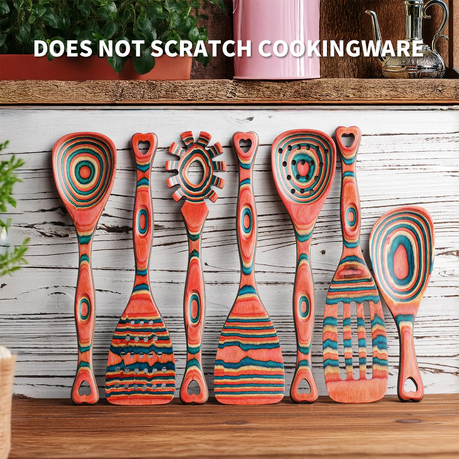 Gudamaye Pakkawood kitchen utensils showing sturdy build for high-heat cooking