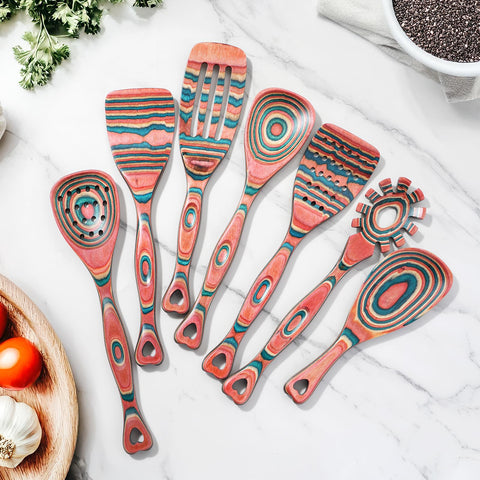 Gudamaye Pakkawood nonstick-safe utensils for protecting pans