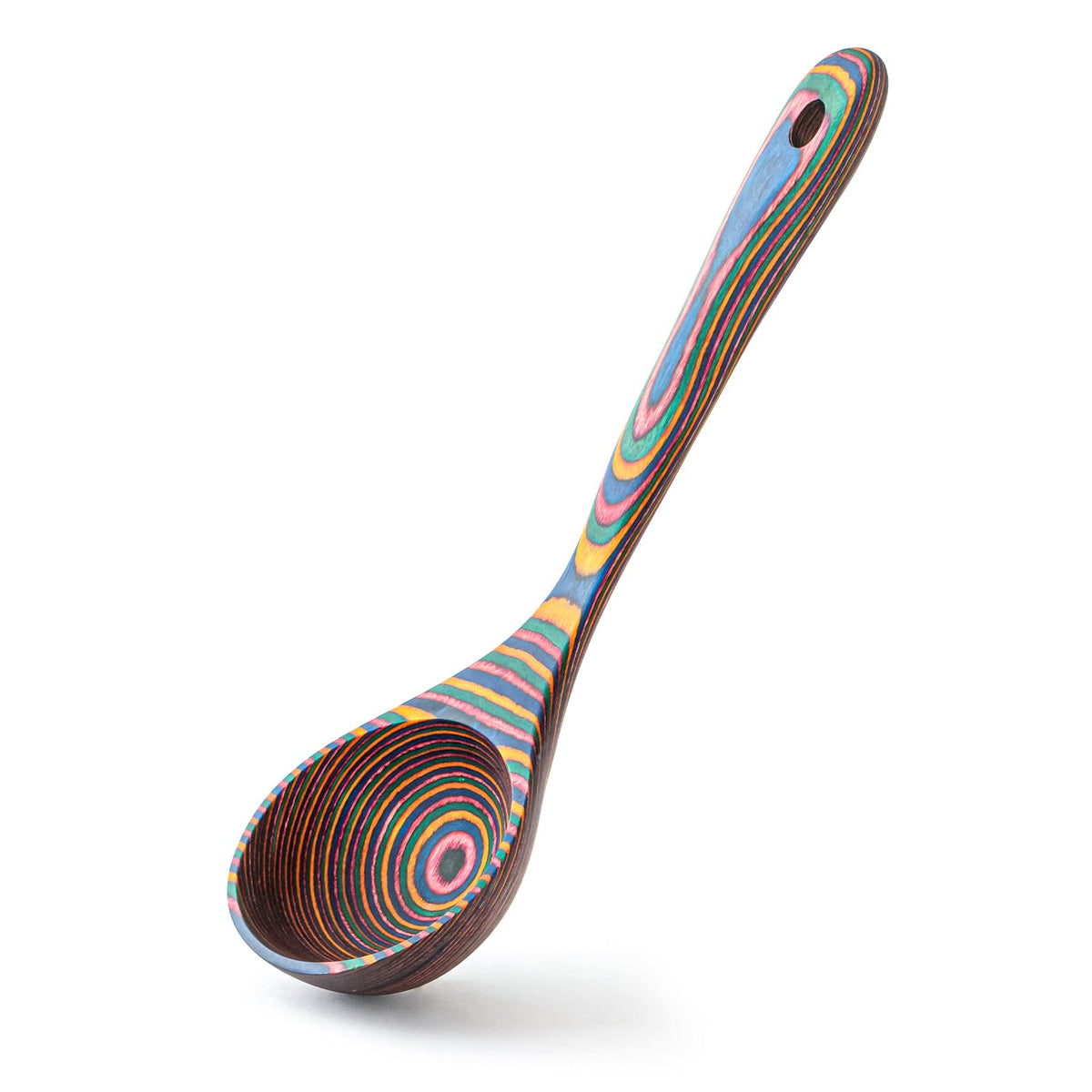 Gudamaye Pakkawood Rainbow Deep Soup Ladle, ideal for hearty broths and stews