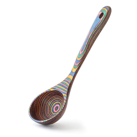Gudamaye Pakkawood Rainbow Deep Soup Ladle, ideal for hearty broths and stews