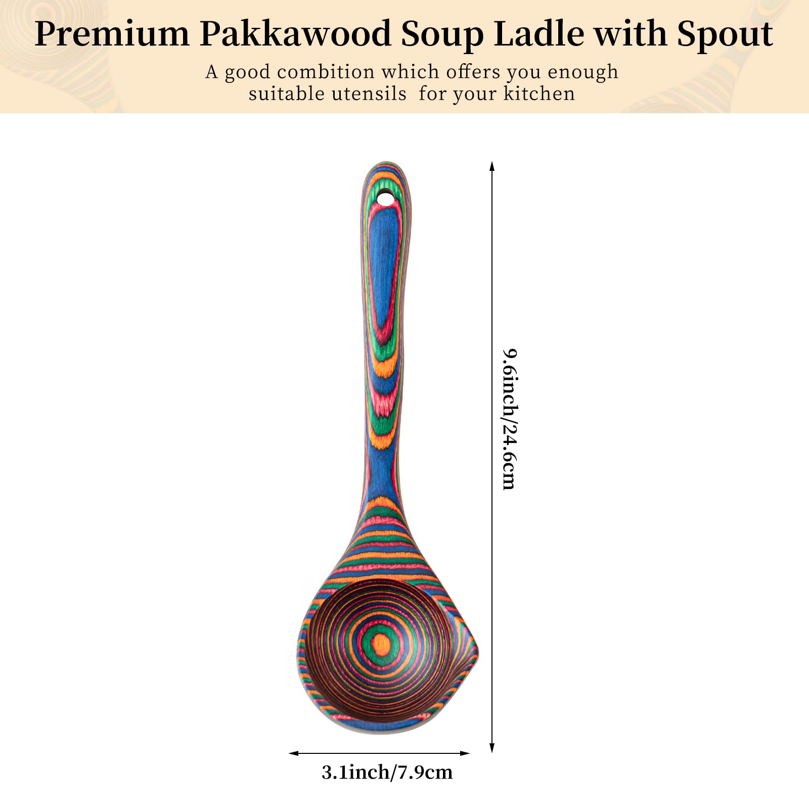 Gudamaye ladle with ergonomic handle offers comfortable use during long cooking sessions.