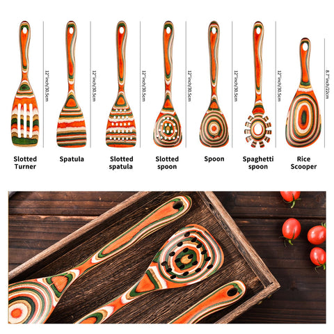 Gudamaye Pakkawood red spoons for cooking with comfortable grip and durability.