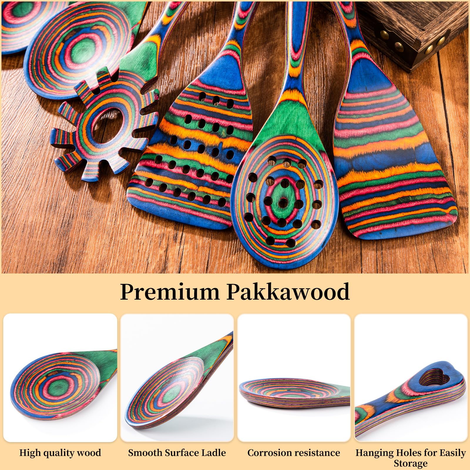 Gudamaye pakkawood-turner-spatula perfect for flipping safely on hot cookware.
