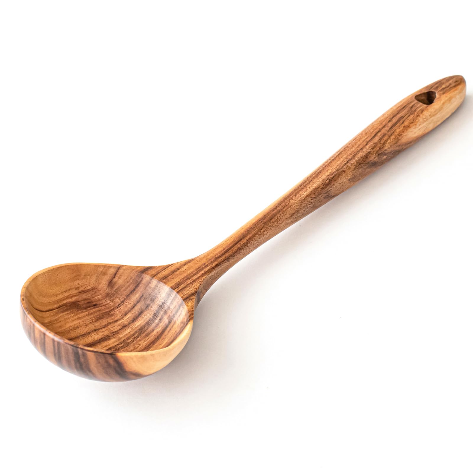 Gudamaye teak soup ladle 13 inch for easy stirring and serving soups.
