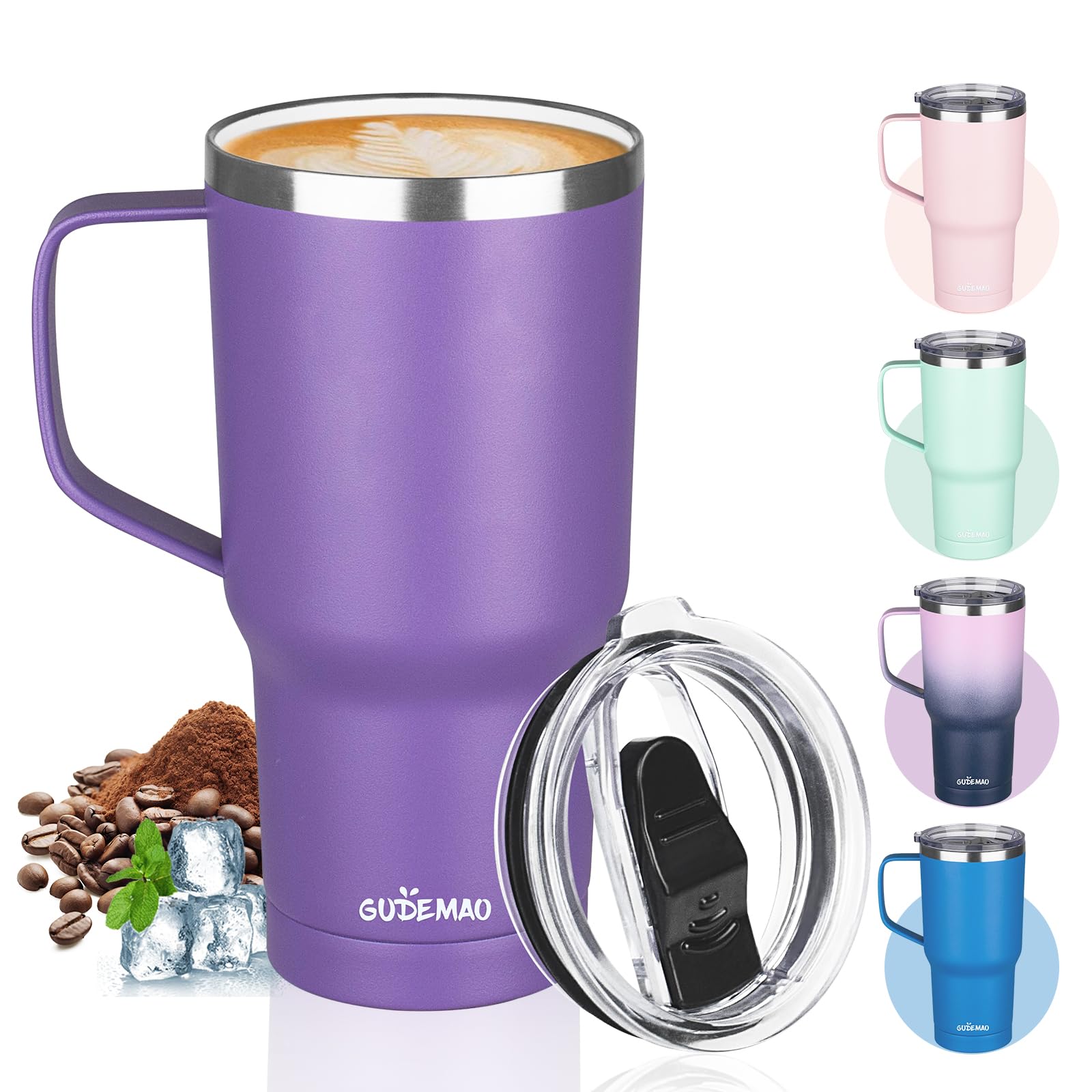 GUDEMAO 20 oz mug with ceramic coating preserves flavor and prevents odors