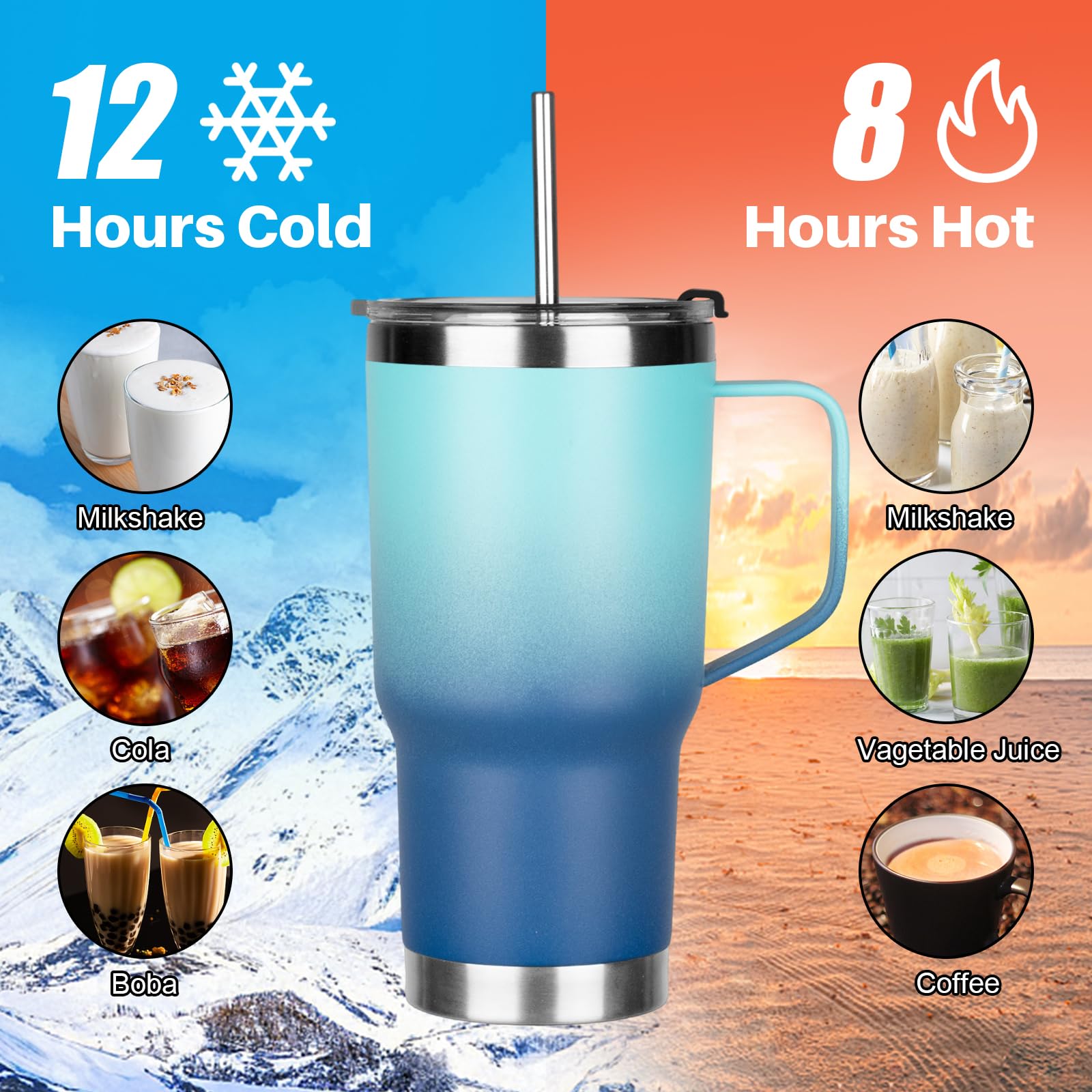 GUDEMAO spill-proof lid prevents leaks during travel.