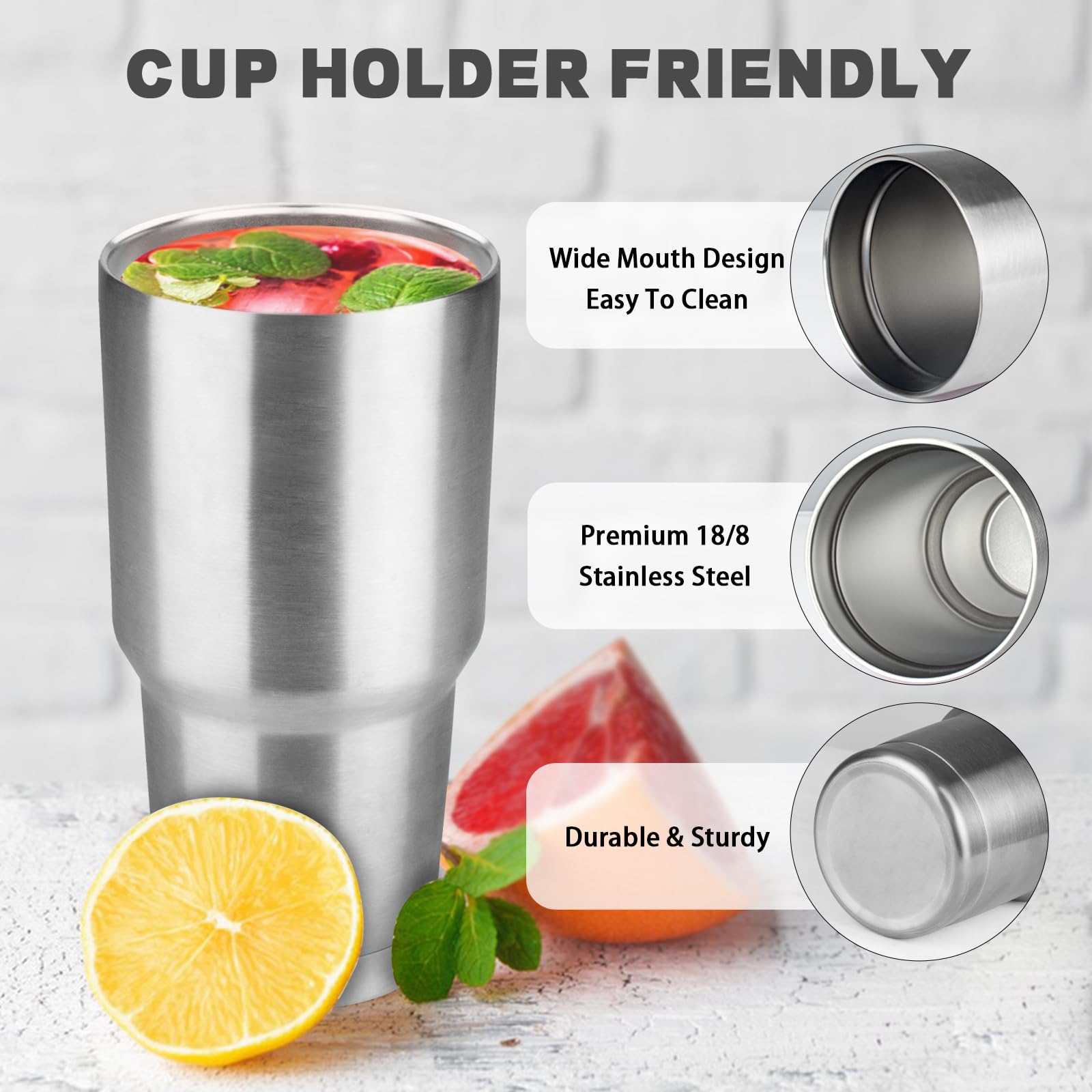 GUDEMAO double-wall vacuum keeps drinks hot or cold longer.