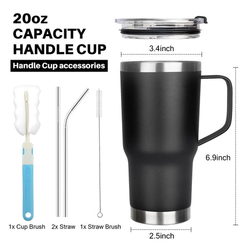 GUDEMAO insulated stainless steel tumbler with lid and straw for on-the-go sipping