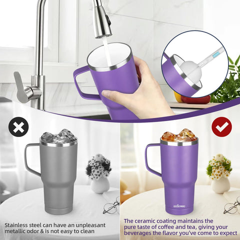 GUDEMAO leak-proof lid with silicone seal for spill resistance