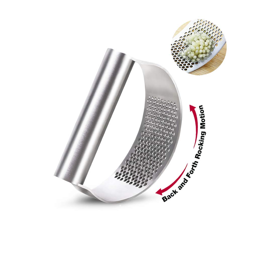 GuDoQi garlic mincer 430 stainless-steel delivers rust-free daily prep.