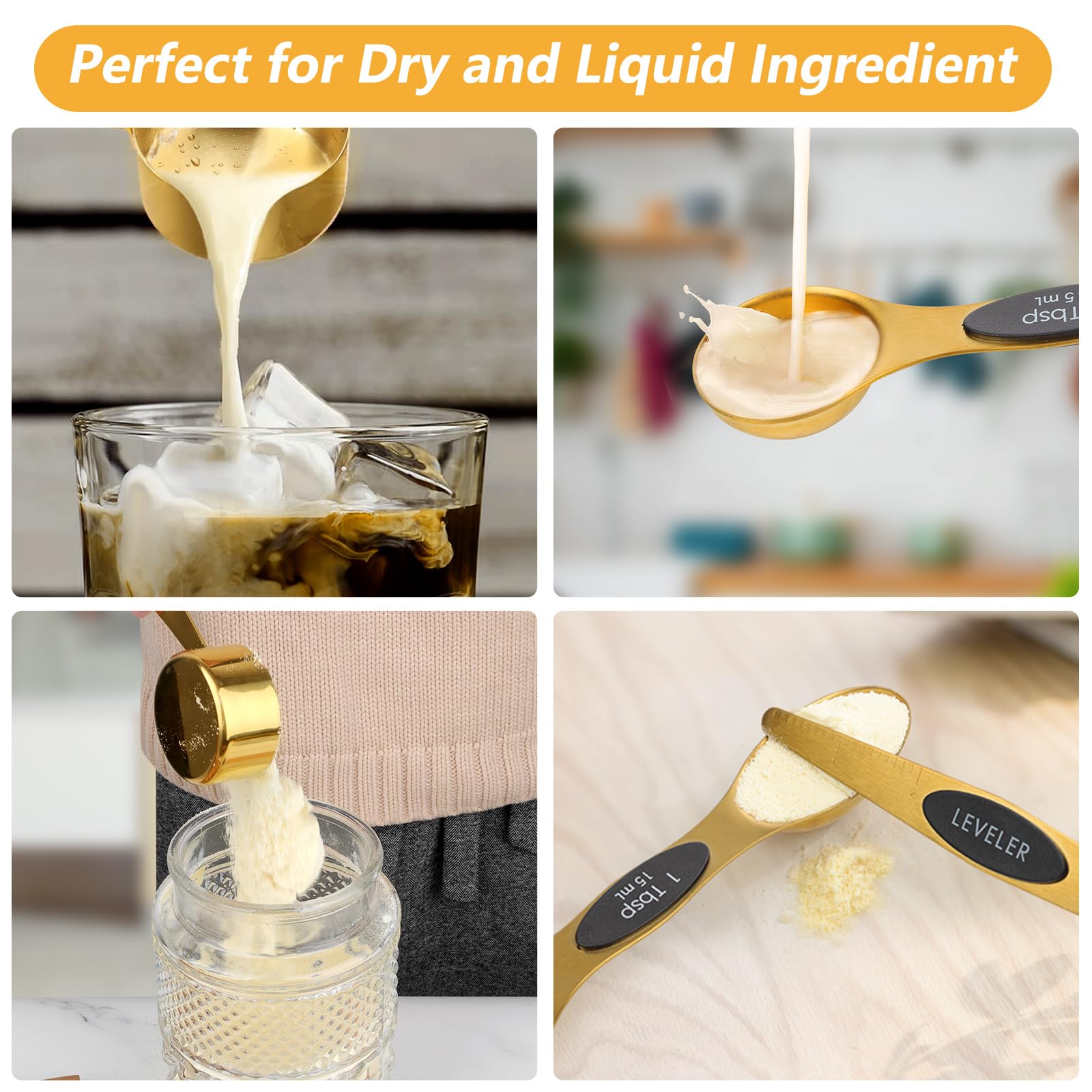 GuDoQi gold spoons are easy to clean after messy ingredients.