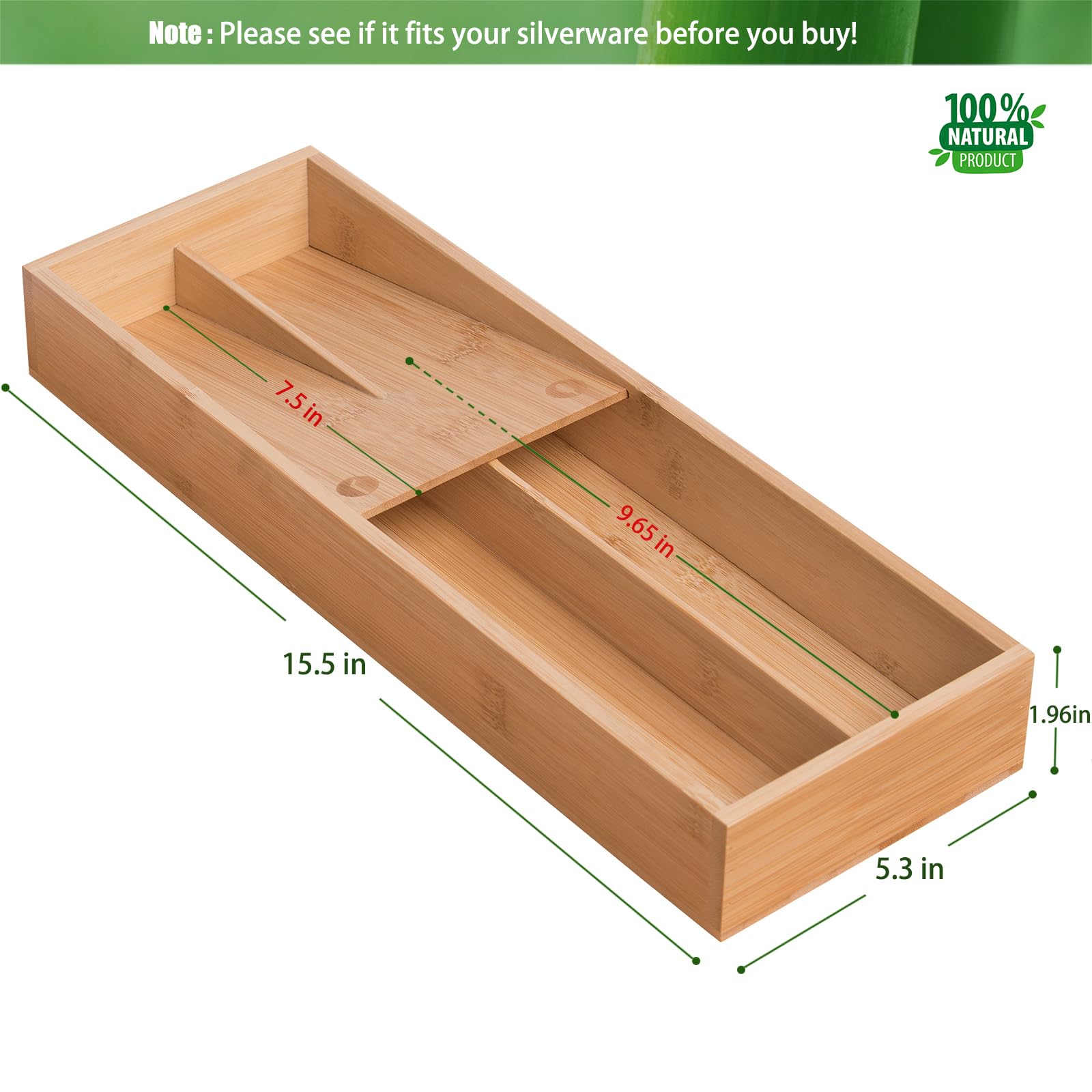 guiogc medium silverware tray with deep slots maximizes drawer space
