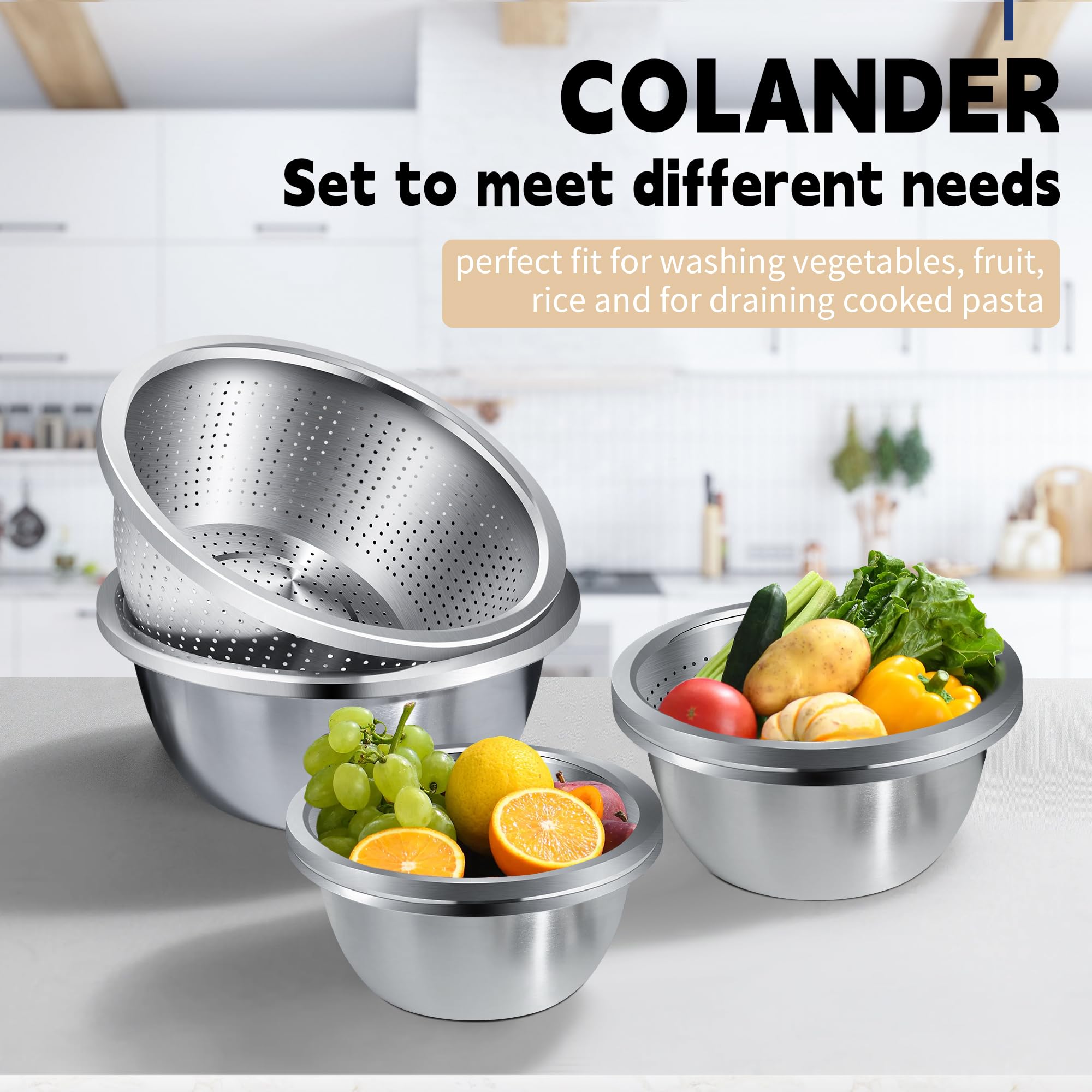 Gulex colander drainage holes show 2 mm openings for quick draining.