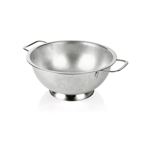 Gulex colander top view with fine holes for fast pasta draining.