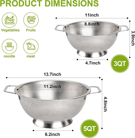 Gulex 3-quart colander being rinsed shows compact size for small meals.