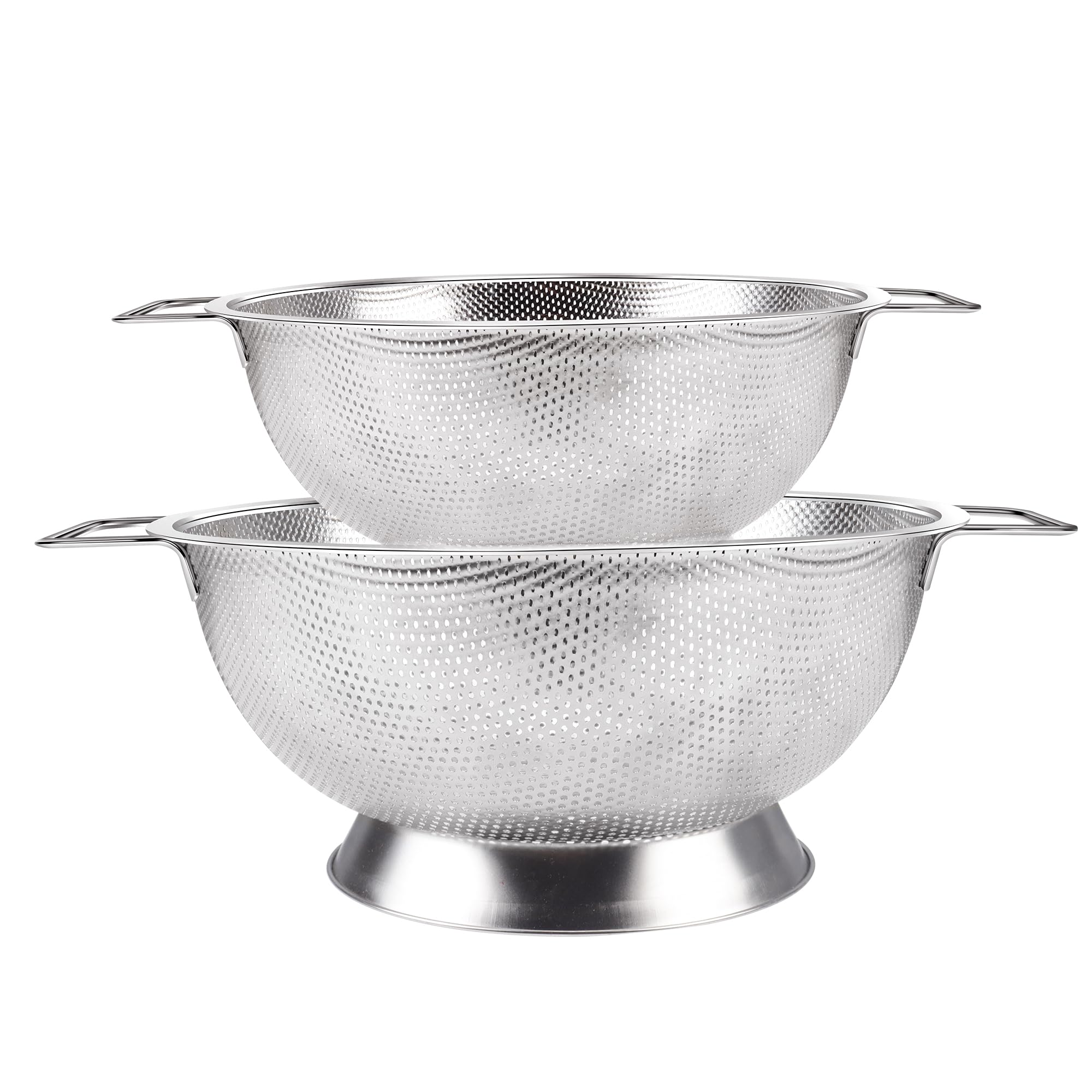 Gulex 5-quart colander on counter showing sturdy build for easy draining in busy kitchens.
