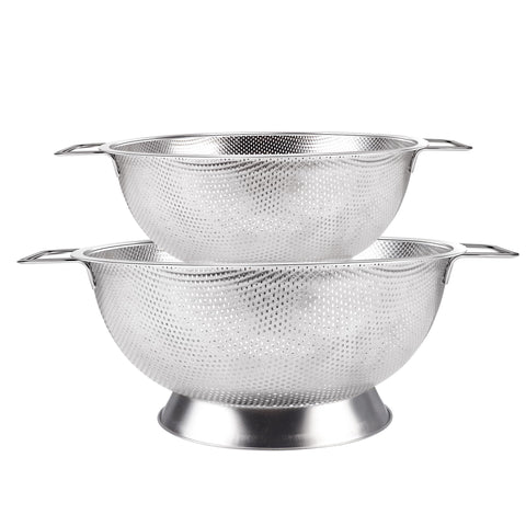 Gulex 5-quart colander on counter showing sturdy build for easy draining in busy kitchens.