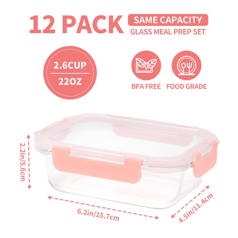 GULFLIN 22oz glass container with lid showing clear contents.