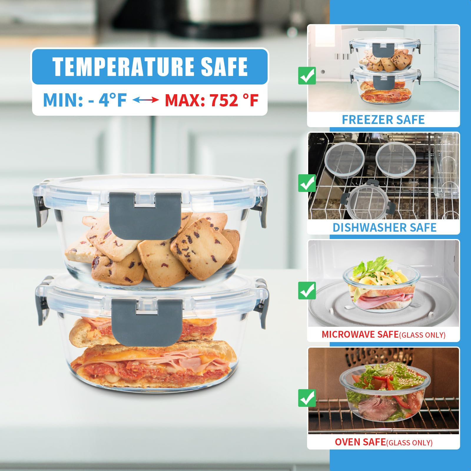 GULFLIN glass containers are dishwasher safe for easy cleaning.