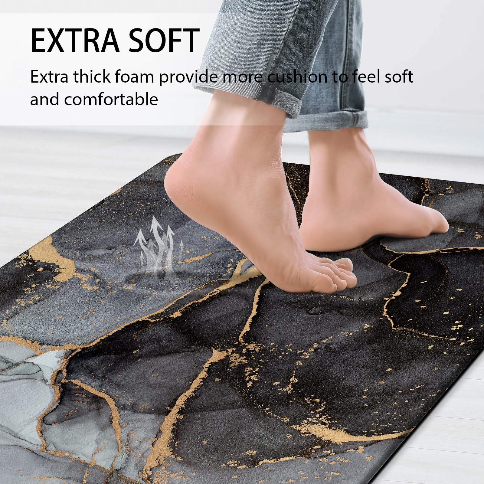GulongYa memory foam kitchen mat offers gentle support with durable foam.