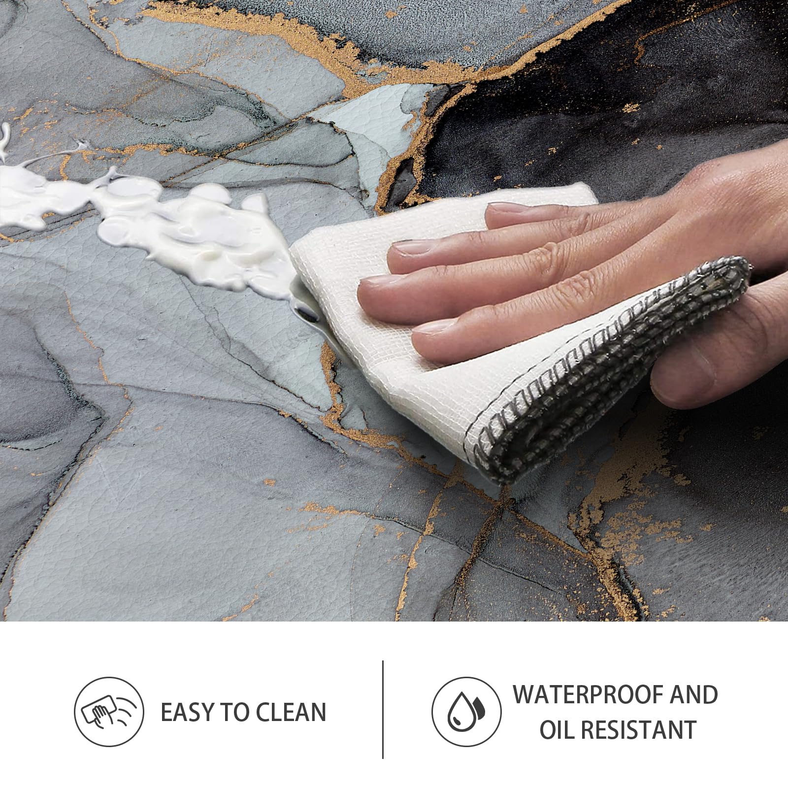 GulongYa waterproof kitchen floor mat protects surfaces from spills and stains.