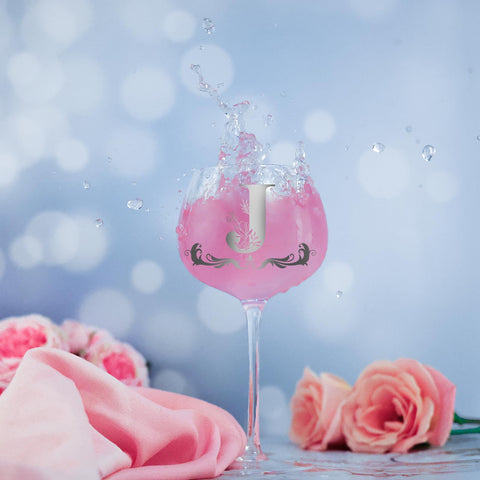 Gumry monogram wine glass perfect for sparkling cider and celebrations.