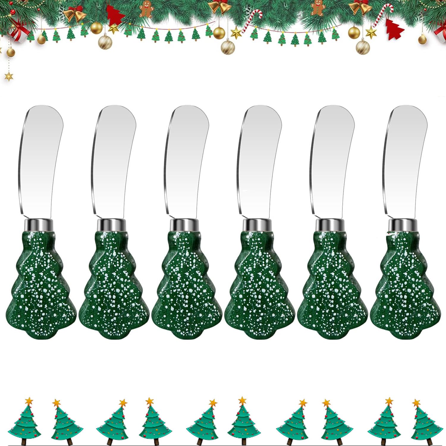 Guojanfon 6pc cheese knife set with wooden handles for smooth spreads at gatherings.