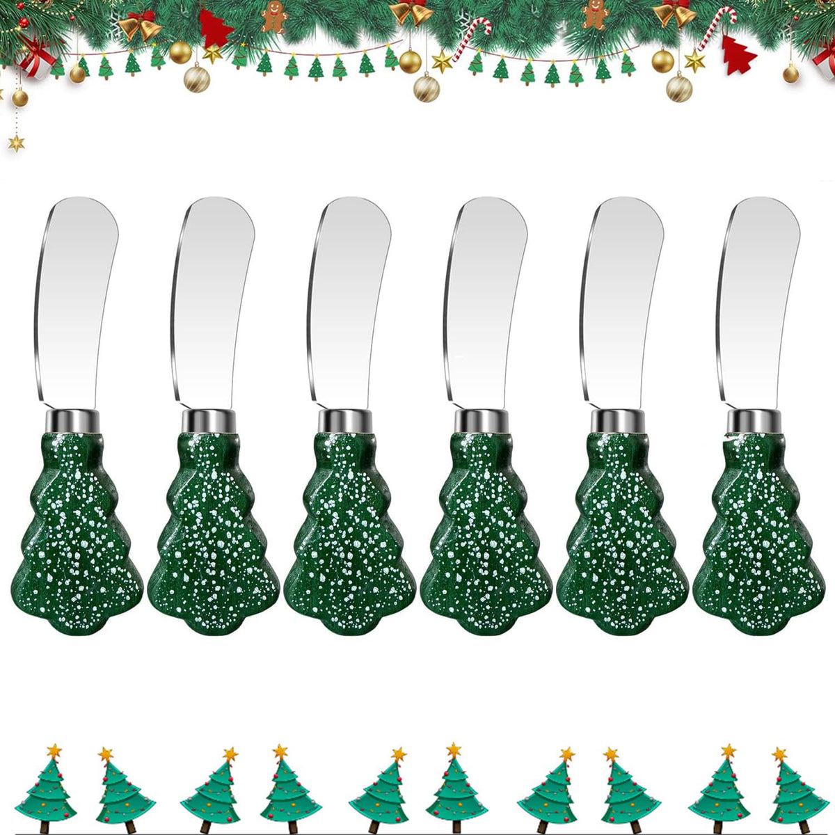 Guojanfon 6pc cheese knife set with wooden handles for smooth spreads at gatherings.