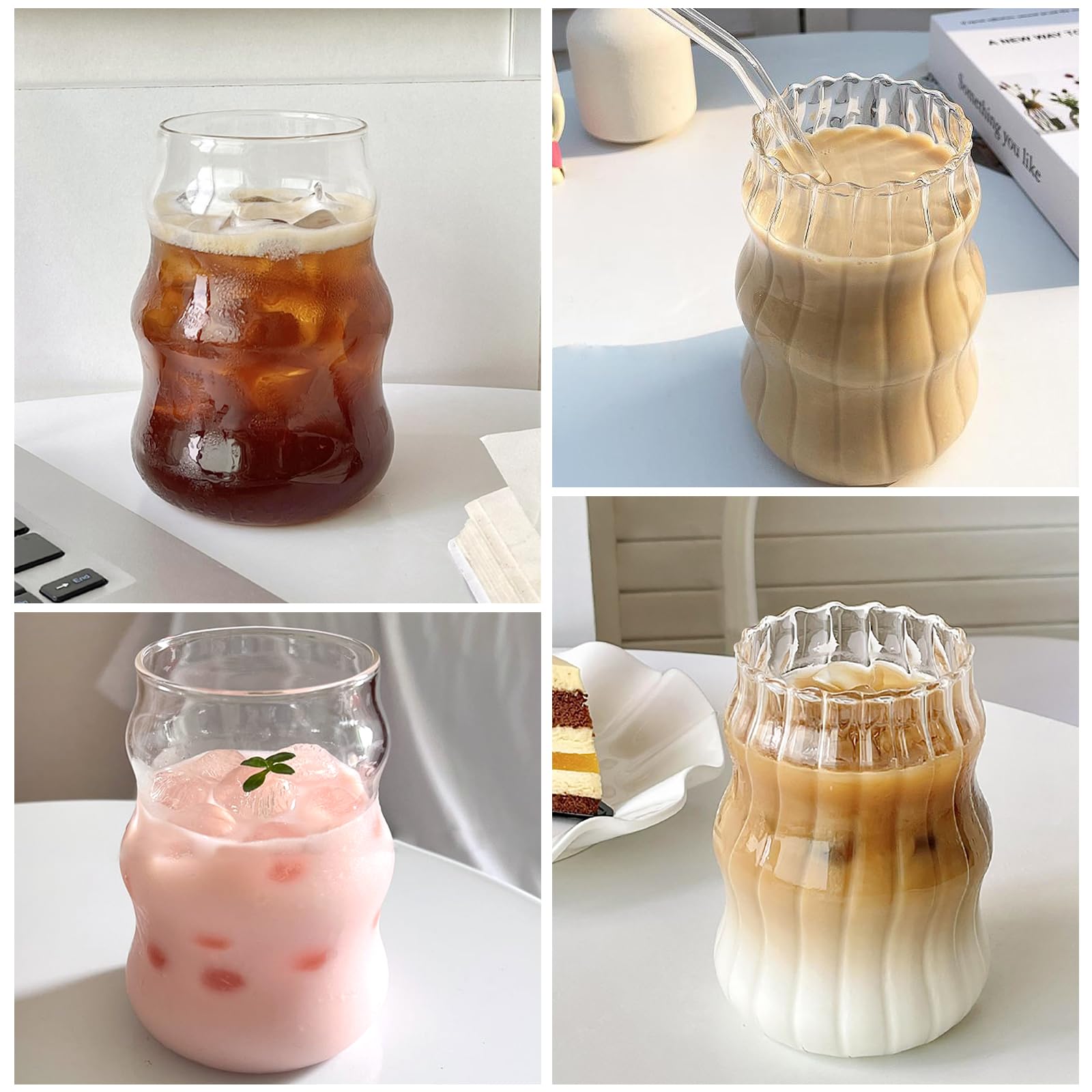 Vintage GUOJO table appeal with ribbed glass cups