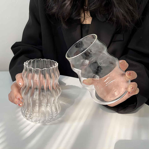 Wide mouth GUOJO glass cup easy to clean after use