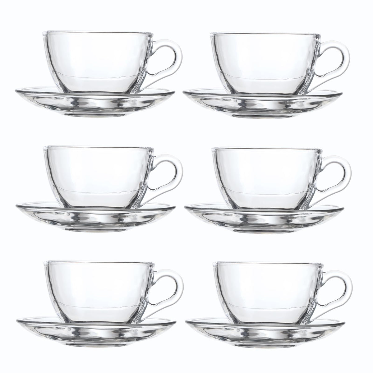 GURUDAR glass teacup and saucer set with 7oz capacity for aromatic tea.