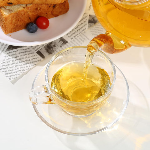 GURUDAR tea time glass cups offer a refined dining feel.