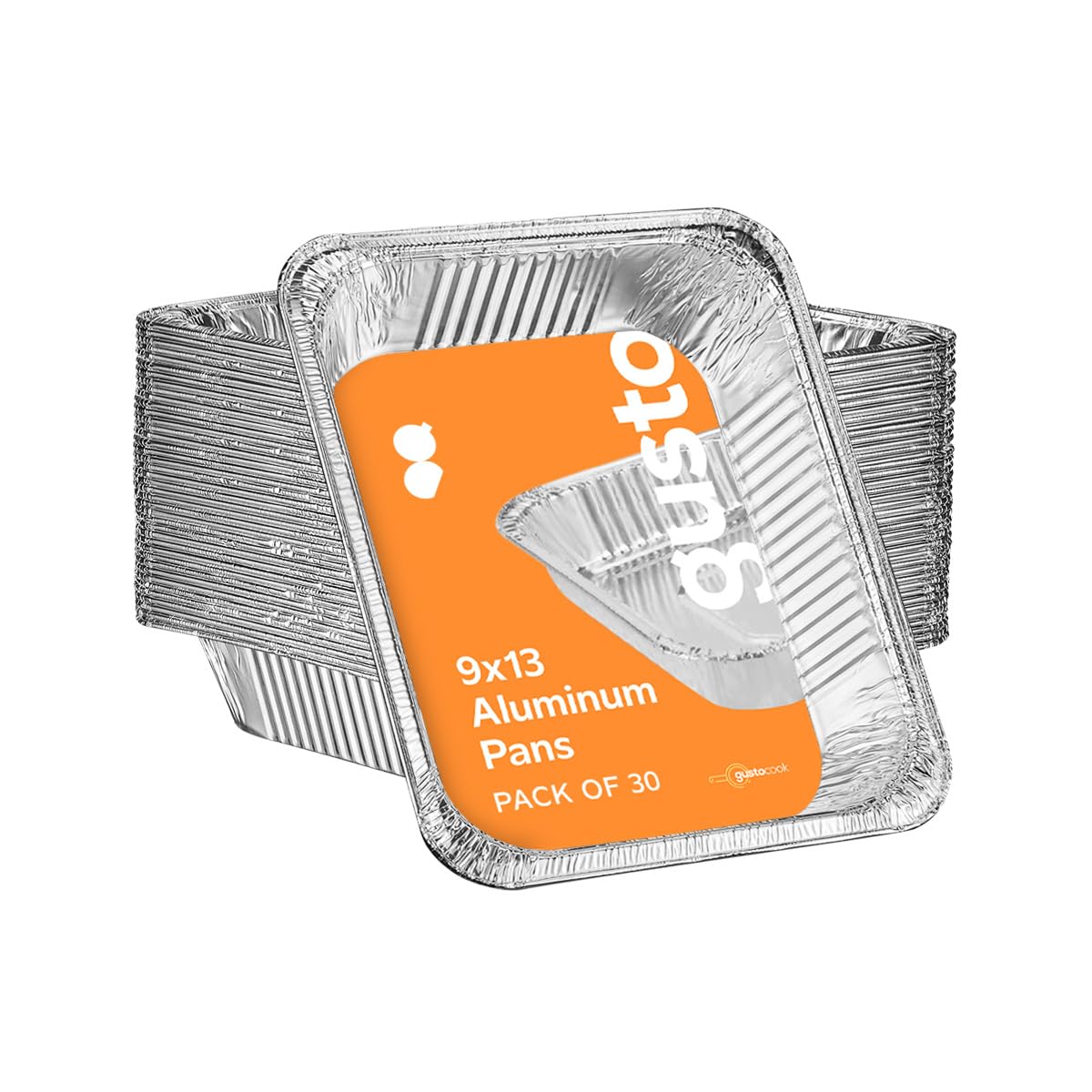 GUSTO 30-count half-size deep pan stack for safe prep and transport.