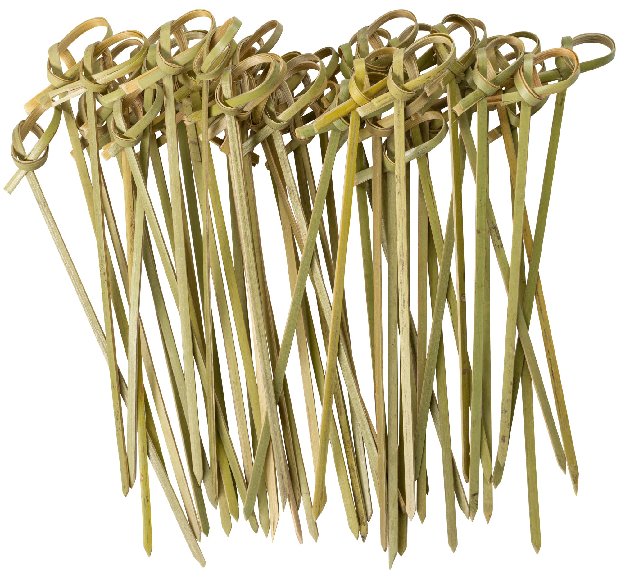 GUSTO Bamboo Knot Picks, 4.75 inches, ideal for olives and cheese plates.