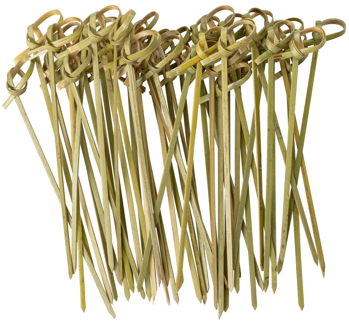 GUSTO Bamboo Knot Picks, 4.75 inches, ideal for olives and cheese plates.