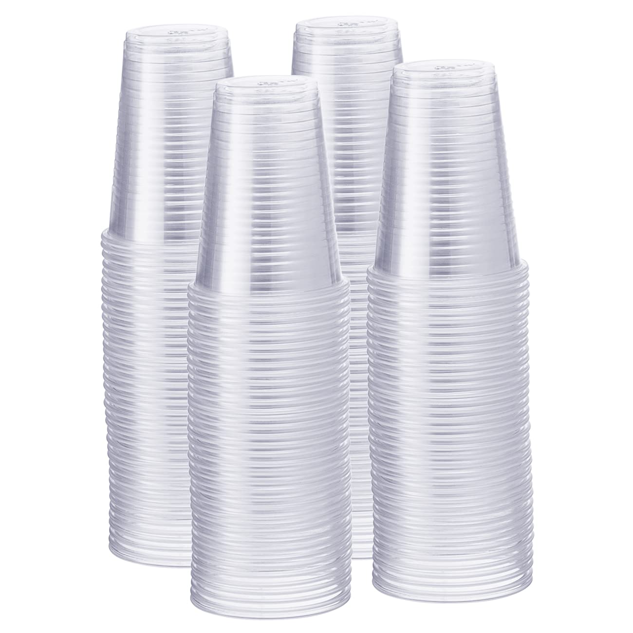 GUSTO 9 oz clear cup front view shows crystal clarity for beverages