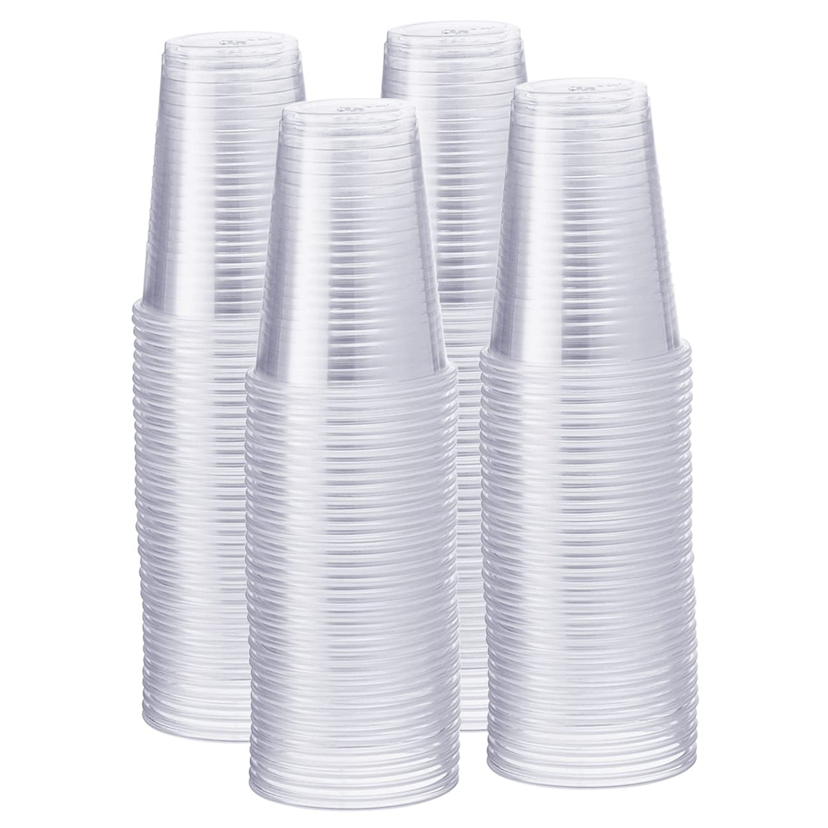 GUSTO 9 oz clear cup front view shows crystal clarity for beverages