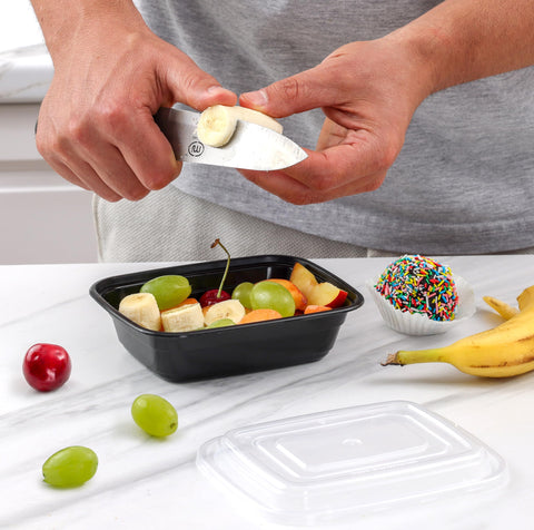 GUSTO freezer-safe container preserves leftovers for later use.