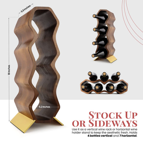 Gusto Nostro acacia wine rack with durable wood finish.