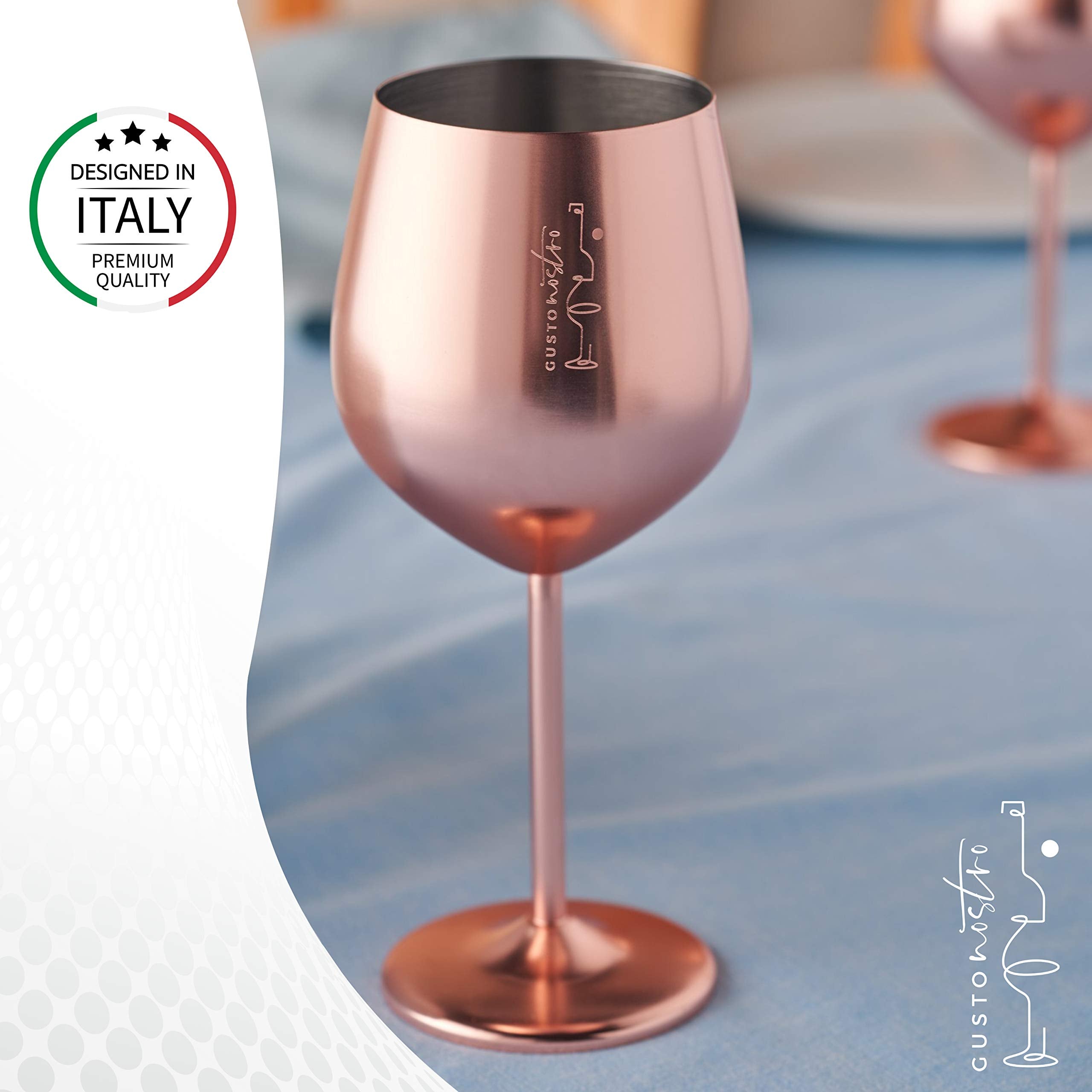 Gusto Nostro BPA-free stainless steel wine glass for safe sipping
