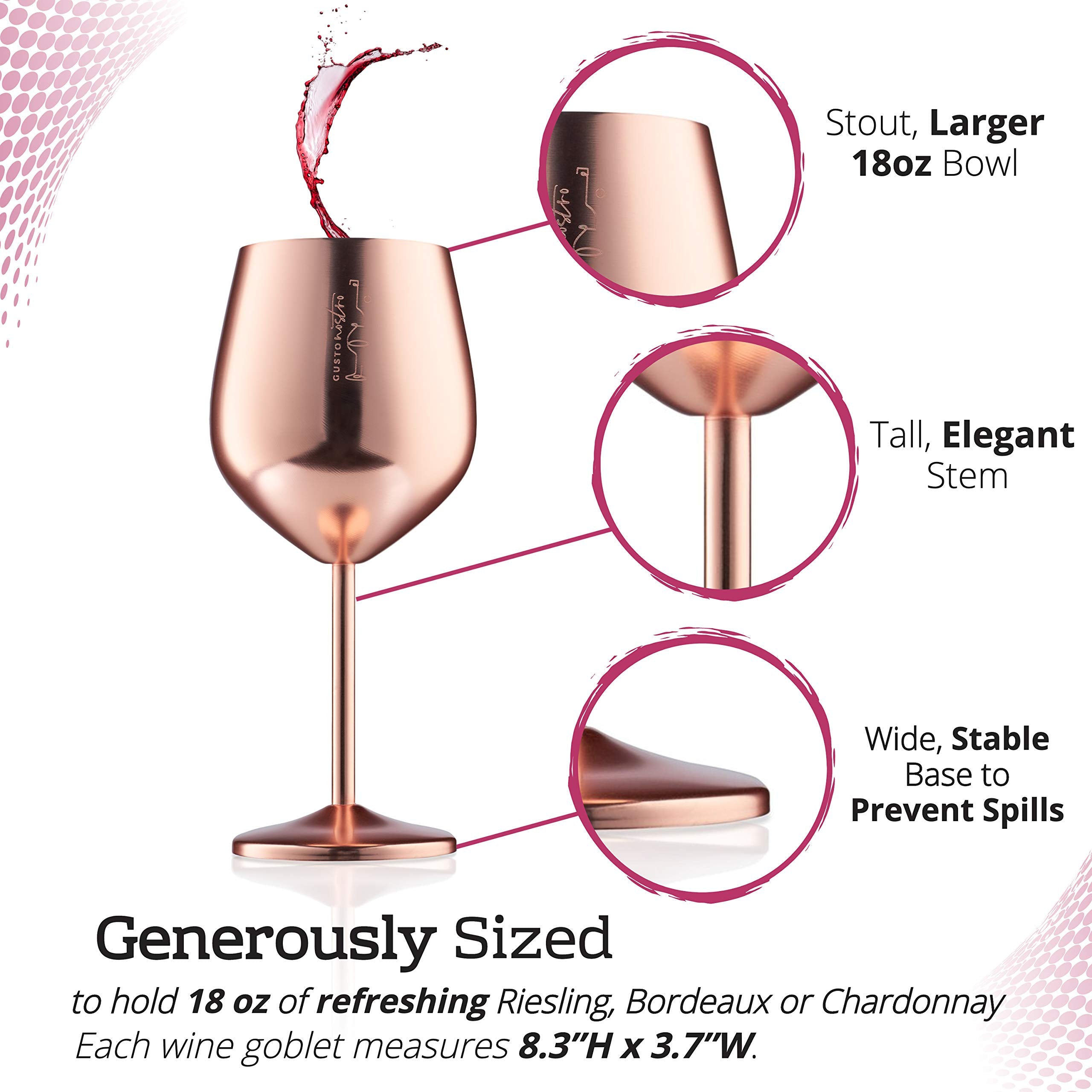 Gusto Nostro camping wine glass rugged for outdoor picnics and camping