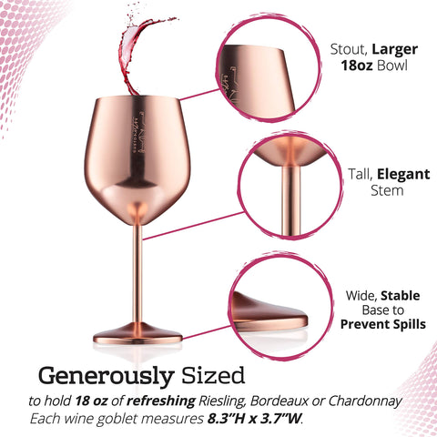 Gusto Nostro camping wine glass rugged for outdoor picnics and camping